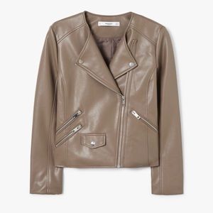 Macchiato zipped biker jacket